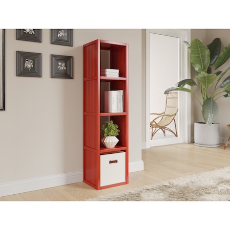 John Louis Home Solid Wood 4 Tall Cube Organizer Red Mahogany JLH-4CT-M